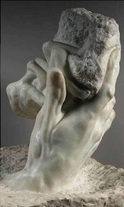 Hand of God Rodin marble sculpture